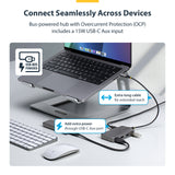 StarTech.com 4-Port USB-C Hub, 5Gbps, Bus Powered, USB C to 4x USB-A Hub with USB-C Auxiliary Power Input, 1ft/30cm Host Cable, Portable Desktop/Laptop USB Hub
