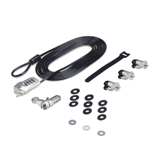StarTech.com Laptop/Desktop & Peripheral Lock Kit, Theft-Deterring Security Lock, K-Slot, 10ft (3m) Steel Cable, 3x Devices, User-Resettable 4-Digit Lock - TAA