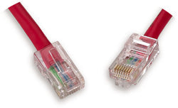 Signamax, Patch Cord, C5e, Cross Over, Red, No boot, 10ft
