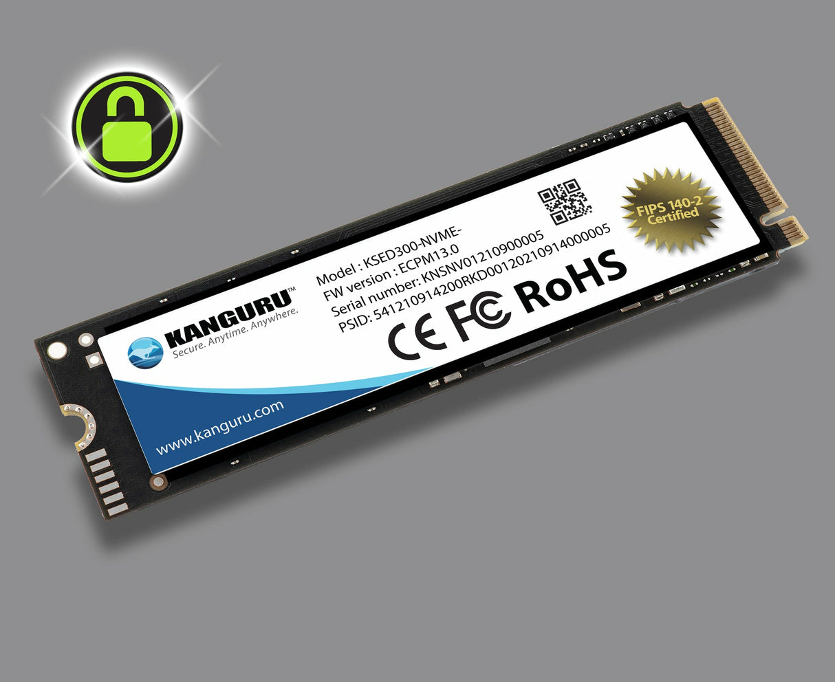 iStorage Kanguru Defender SED300 Hardware-Based Self-Encrypting Internal SSD 2 TB| FIPS 140-2 Certified | M.2 2280 Internal | PCI Express NVMe (PCI Express NVMe 4.0 x4) | TAA Compliant