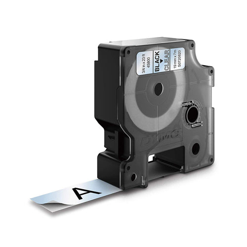 DYMO Authentic D1 Labels | Black Print on Clear Tape | 19 mm x 7 m | Self-Adhesive Labels for LabelManager Label Makers | Made in Europe
