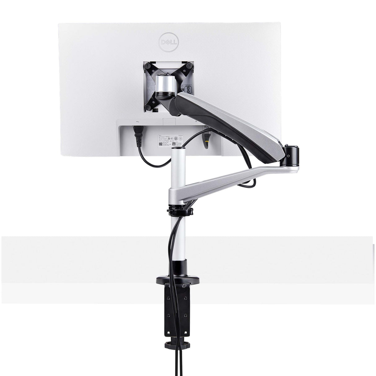 StarTech.com Desk Mount Monitor Arm For 27in 16:9 or 30in 21:9 Ultrawide Screens, VESA 75x75/100x100, Tool-Less Mechanical Spring Arm, C-Clamp/Grommet, TAA