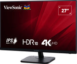Viewsonic VA2756-4K-MHD computer monitor 68.6 cm (27") 3840 x 2160 pixels 4K Ultra HD LED Black