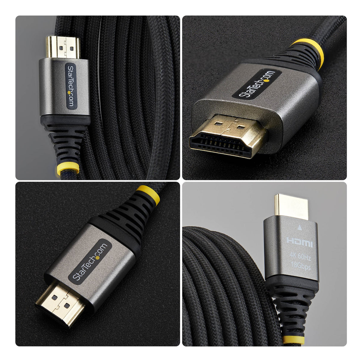 StarTech.com 10ft (3m) Premium Certified High Speed HDMI Cable, Ultra Flexible HDMI Cable, 4K 60Hz/1440p 144Hz w/HDR10/ARC, 18Gbps, High Flex Braided HDMI Cord