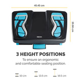 Fellowes Foot Rest Under Desk - Energizer Foot Support Ergonomic Foot Rest with 3 Height Adjustable Positions & Massage Textured Surface - Foot Rest Stool for Office & Home - Charcoal