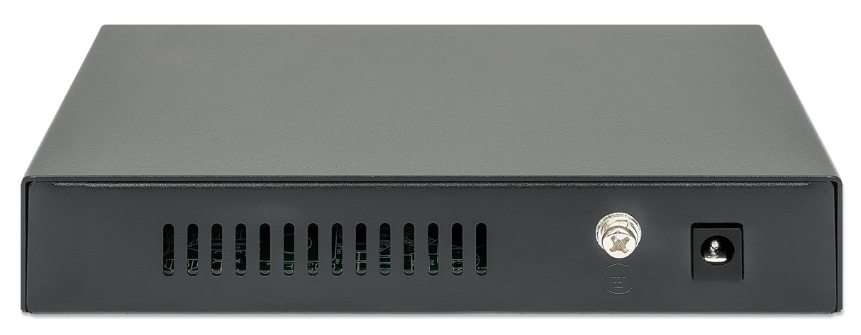Intellinet 5-Port Gigabit Ethernet PoE+ Switch with SFP Port, Four PSE PoE Ports, IEEE 802.3at/af (PoE+/PoE) Compliant, PoE Power Budget of 91 W, Desktop Format, Wall-mount Option