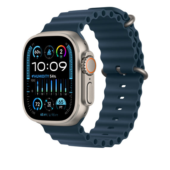 Apple MT643AM/A smart wearable accessory Band extension Blue Fluoroelastomer, Titanium