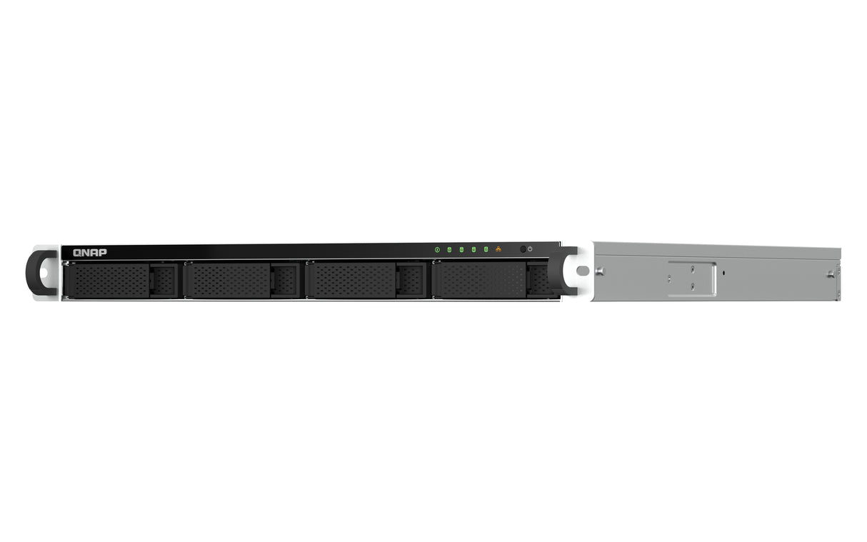 QNAP TS-464U NAS Rack (1U) Intel® Celeron® N5095 8 GB DDR4 0 TB QNAP Turbo System Aluminium, Black