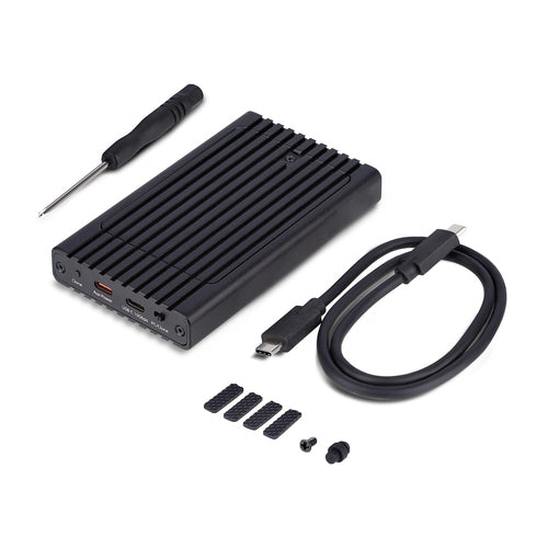 StarTech.com Dual-Bay M.2 NVMe Enclosure and Standalone Duplicator, 1:1 NVMe Cloner and SSD Enclosure, USB-C 10Gbps, Dual M.2 NVMe Reader and Offline Cloner, TAA