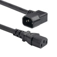 StarTech.com 6ft (1.8m) Heavy Duty Power Cord, Right Angle C14 to C13, PDU Power Cord, 15A 250V, 14AWG, Heavy Gauge Power Cable, TAA Compliant, UL Listed