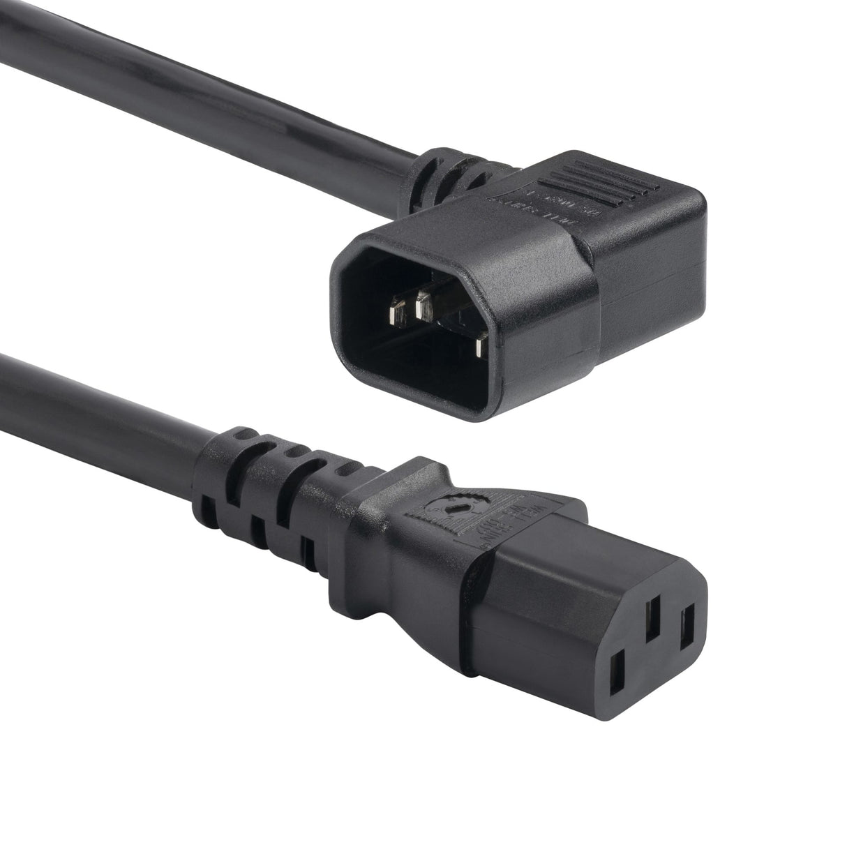 StarTech.com 6ft (1.8m) Heavy Duty Power Cord, Right Angle C14 to C13, PDU Power Cord, 15A 250V, 14AWG, Heavy Gauge Power Cable, TAA Compliant, UL Listed