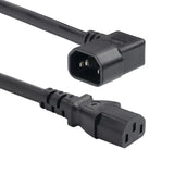StarTech.com 6ft (1.8m) Heavy Duty Power Cord, Right Angle C14 to C13, PDU Power Cord, 15A 250V, 14AWG, Heavy Gauge Power Cable, TAA Compliant, UL Listed
