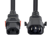 StarTech.com 10ft (3m) Heavy Duty Power Extension Cord, Locking C14 to Locking C13, PDU Power Cord, 15A 250V, 14AWG, AC Power Cable Extension, TAA Compliant, UL Listed