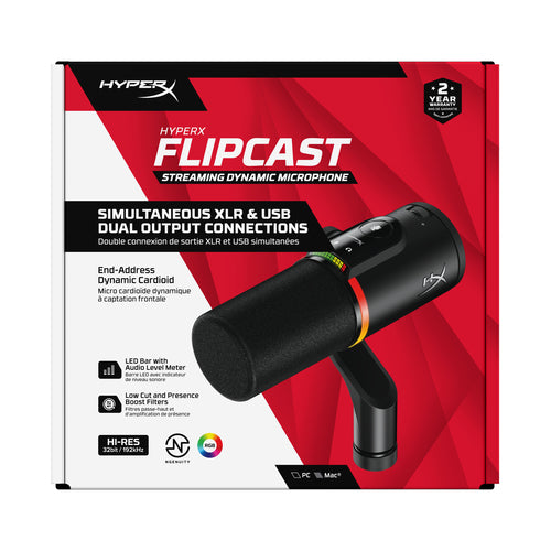 HyperX FlipCast - USB/XLR Dynamic Microphone (Black)