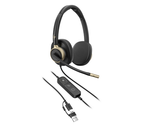 HP Poly Mission 825 Stereo USB Wired Headset TAA