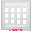 Signamax Keystone Double-Gang Faceplate 12-Port with Labeling, White