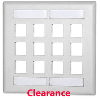 Signamax Keystone Double-Gang Faceplate 12-Port with Labeling, White