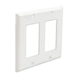 Primewired Decora Wall Plate, Double Gang - White