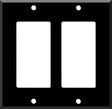 Decora Style  Wall Plate - 2 Gang  Black (color matching screws)