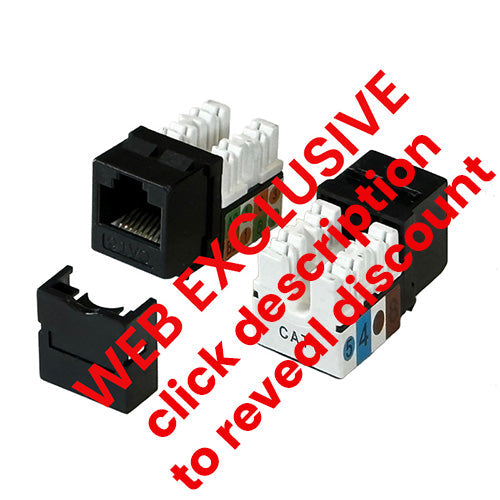 Keystone Jack Cat6 90 Degree UTP 110 Punch Down Black