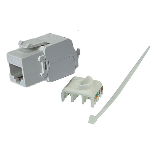 Keystone Jack Cat6 180 degree UTP TooLess - White 50PK