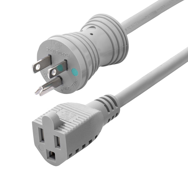 StarTech.com 6ft (1.8m) Hospital-Grade Extension Cord, Green Dot Medical Power Cable, NEMA 5-15P to NEMA 5-15R, 13A 125V, 16AWG, TAA Compliant, UL Listed