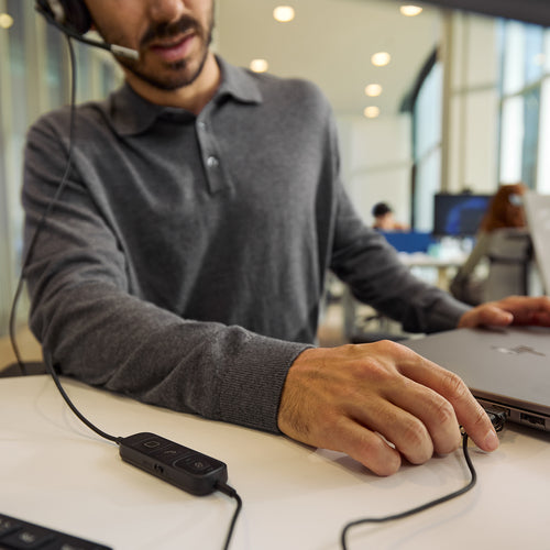 HP Poly Mission 615 Monaural USB Wired Headset TAA