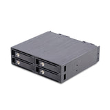 StarTech.com 4-Bay Backplane for U.2 Drives, Fits in a 5.25inch Bay, Quad-Bay Mobile Rack Enclosure for 2.5inch U.2 (SFF-8639) HDD/SSDs, Includes Mini-SAS HD Cables and Removeable Trays - Backplane with Fans