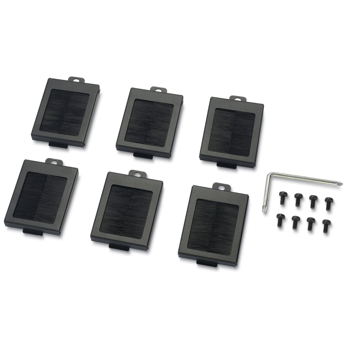 APC NetShelter Cable Management, Mounting Rail Brush Strips, Set of 6, for NetShelter SX 750 mm Wide, Black, 76 x 114 x 13 mm
