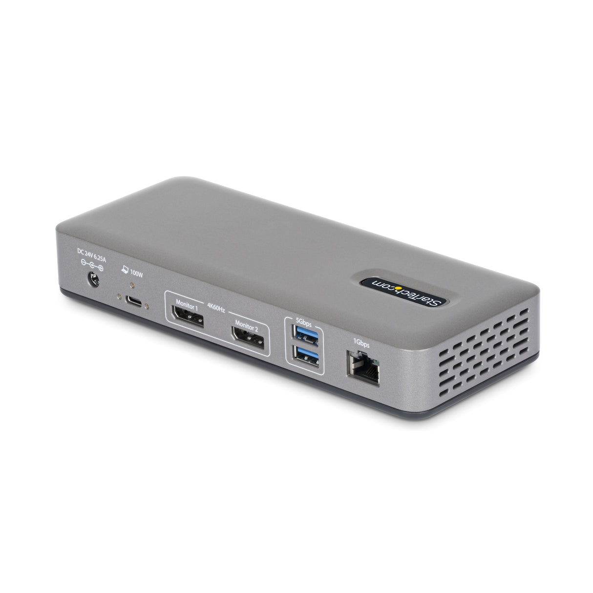 StarTech.com Dual-Monitor USB-C Docking Station, DisplayPort, 4K 60Hz, 100W Laptop Charging, 1GbE, Driverless, Multi-Monitor Dock For Windows