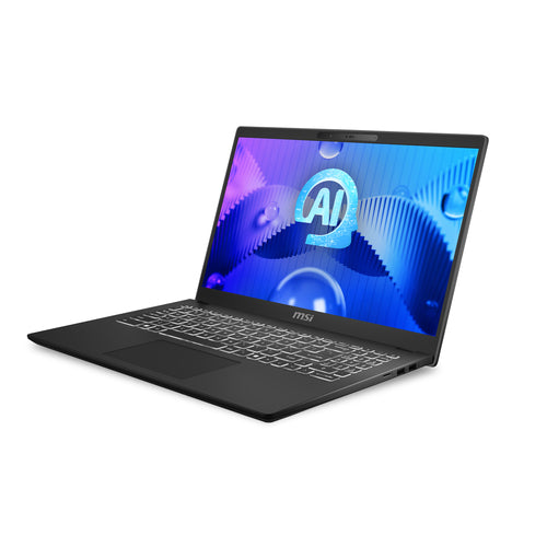 MSI Modern 15 H AI C1MG-029CA Intel Core Ultra 7 155H Laptop 39.6 cm (15.6") Full HD 32 GB DDR5-SDRAM 1 TB SSD Wi-Fi 6E (802.11ax) Windows 11 Home Black