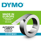 DYMO Non-Adhesive Aluminium Embossing Tape | 12 mm x 4.8 m | Compatible with the Rhino M1011 Embosser | Weather Resistant | Ideal for DIY & Construction | Made in Europe
