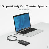 Plugable Technologies Thunderbolt 4 Cable with 240W Charging, Thunderbolt Certified, 3.3 Feet (1M),1x 8K Display, 40 Gbps, Compatible with USB4, Thunderbolt 3, USB-C - Driverless