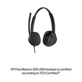 HP Poly Mission 420 Stereo USB Wired Headset