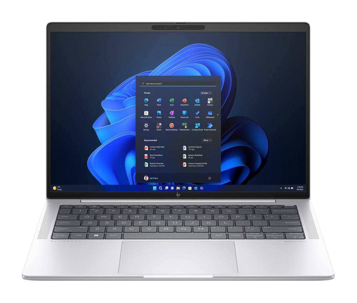 HP EliteBook 1040 G11 Intel Core Ultra 7 165H Laptop 35.6 cm (14") WUXGA 32 GB LPDDR5x-SDRAM 512 GB SSD Wi-Fi 6E (802.11ax) Windows 11 Pro Silver