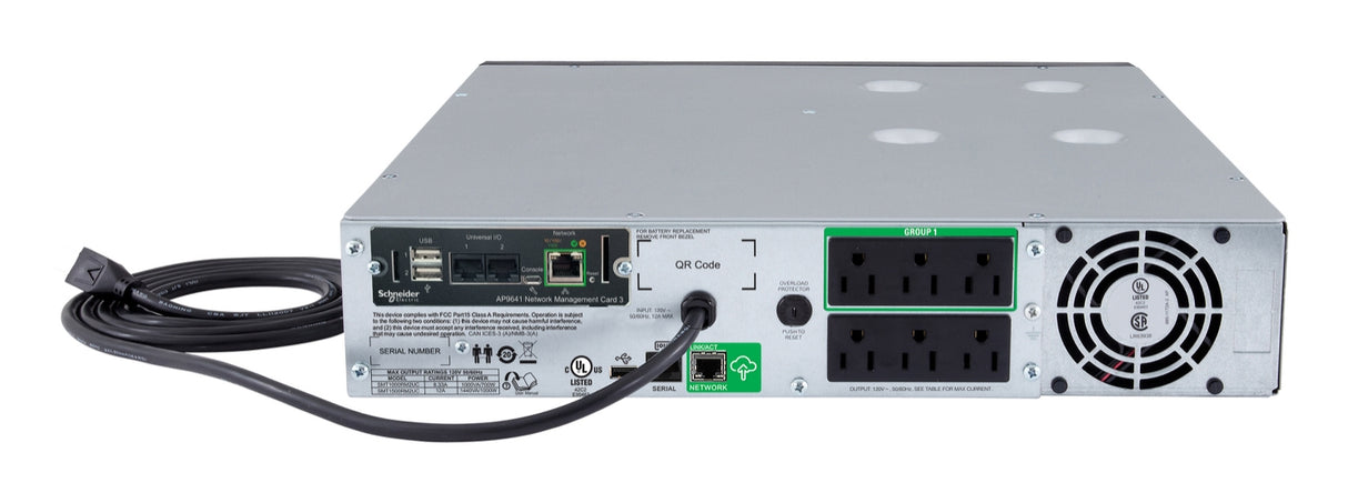 APC SMT1500RM2UCNC uninterruptible power supply (UPS) Line-Interactive 1.44 kVA 1000 W 6 AC outlet(s)