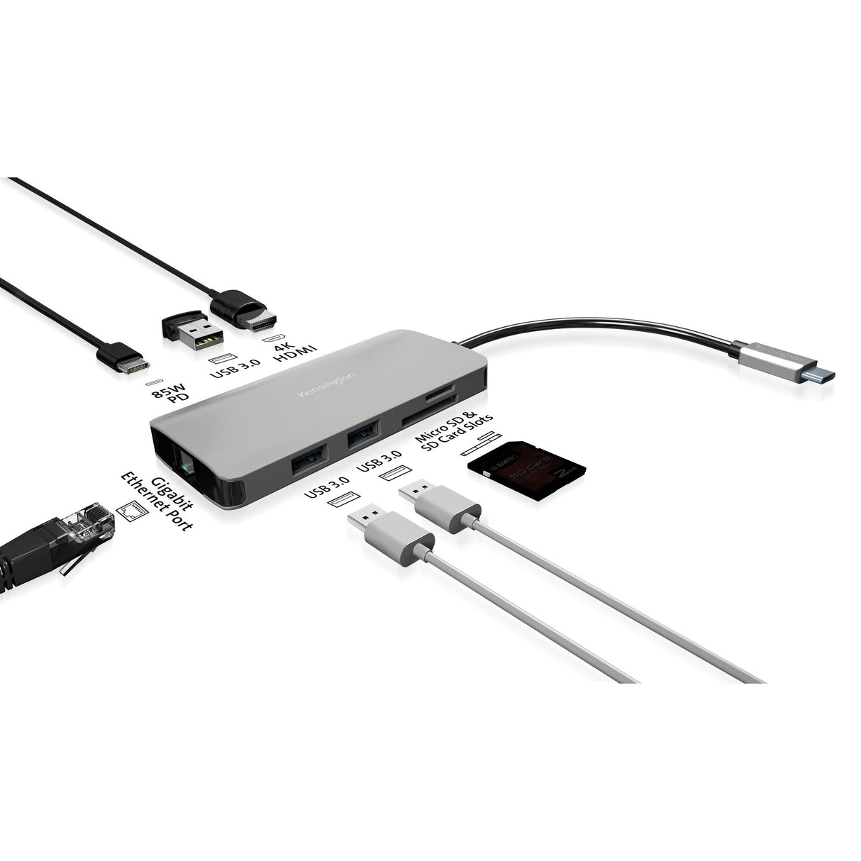 Kensington UH1400P USB-C 8-in-1 Driverless Mobile Dock