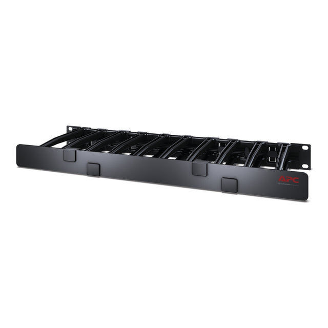 APC NetShelter Cable Management, Horizontal Cable Manager, 1U, Single Side with Cover, Black, 482.6 x 44.45 x 165.1 mm
