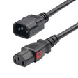 StarTech.com 10ft (3m) Power Extension Cord, PDU Style C14 to Locking C13, PDU Power Cord, 10A 250V, 18AWG, Power Extension Cable, TAA Compliant, UL Listed