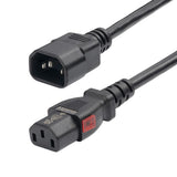 StarTech.com 10ft (3m) Power Extension Cord, PDU Style C14 to Locking C13, PDU Power Cord, 10A 250V, 18AWG, Power Extension Cable, TAA Compliant, UL Listed