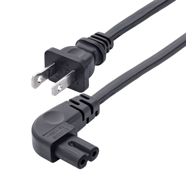 StarTech.com 3ft (1m) Laptop Power Cord, NEMA 1-15P to Right Angle C7, 7A 125V, 18AWG, Laptop Charger Cable, Replacement Power Brick Cord, AC Power Cable, TAA Compliant, UL Listed