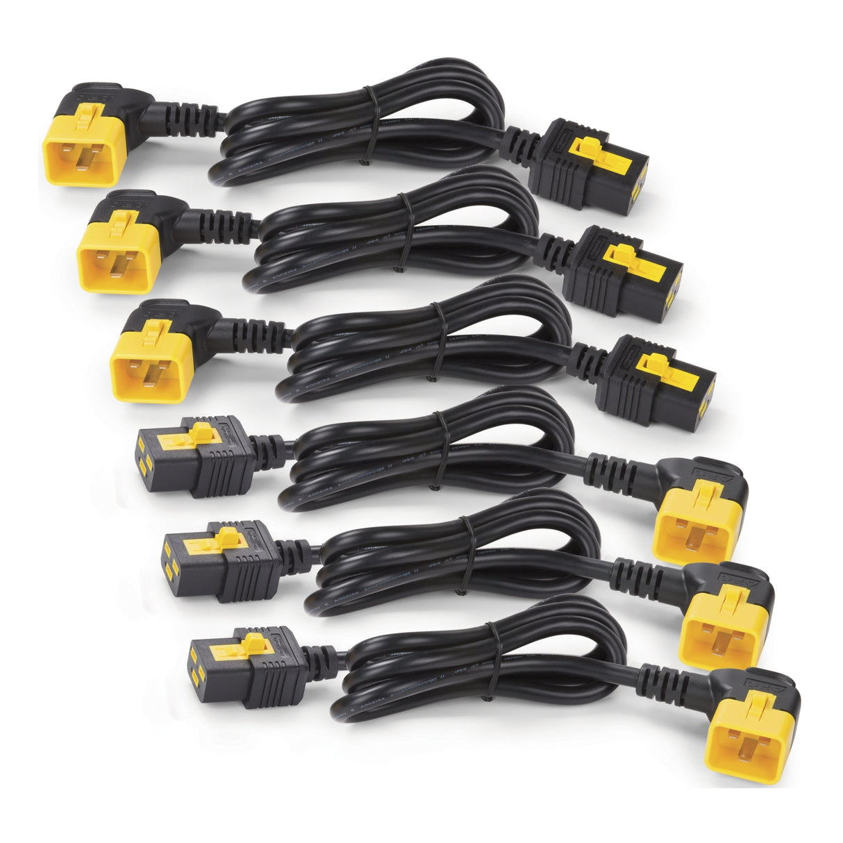 APC Power Cord Kit (6 ea), Locking, C19 to C20 (90 Degree), 1.2m