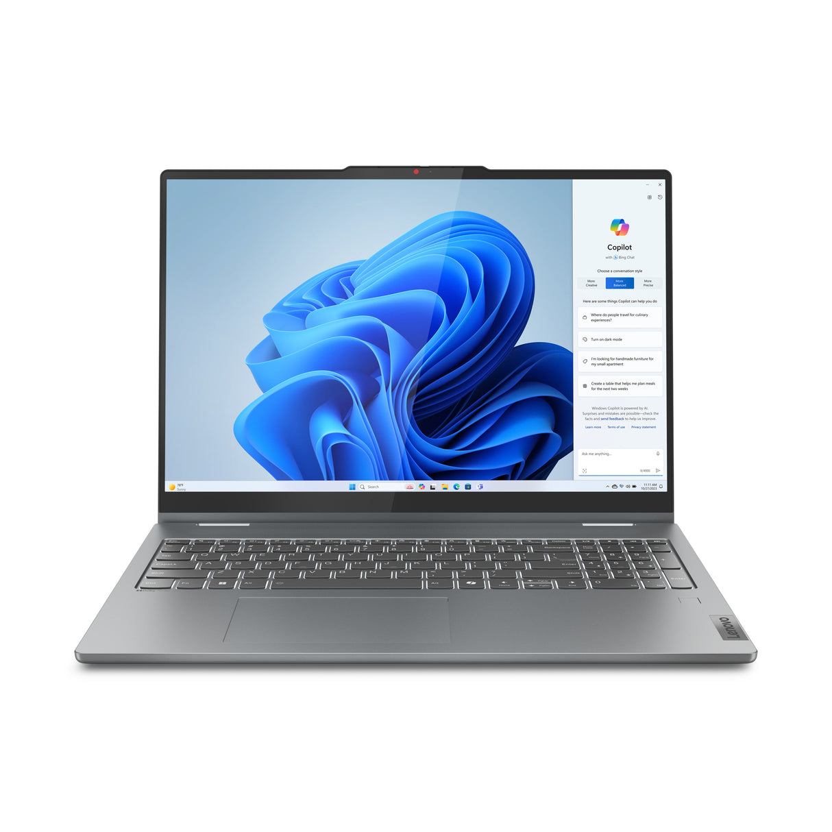 Lenovo IdeaPad 5 2-in-1 16AHP9 AMD Ryzen™ 5 8645HS Hybrid (2-in-1) 40.6 cm (16") Touchscreen WUXGA 16 GB LPDDR5x-SDRAM 512 GB SSD Wi-Fi 6 (802.11ax) Windows 11 Home English, French Grey
