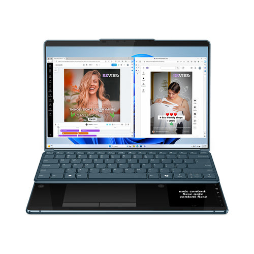 Lenovo Yoga Book 9 13IMU9 Intel Core Ultra 7 155U Hybrid (2-in-1) 33.8 cm (13.3") Touchscreen 2.8K 16 GB LPDDR5x-SDRAM 1 TB SSD Wi-Fi 6E (802.11ax) Windows 11 Home Teal English, French