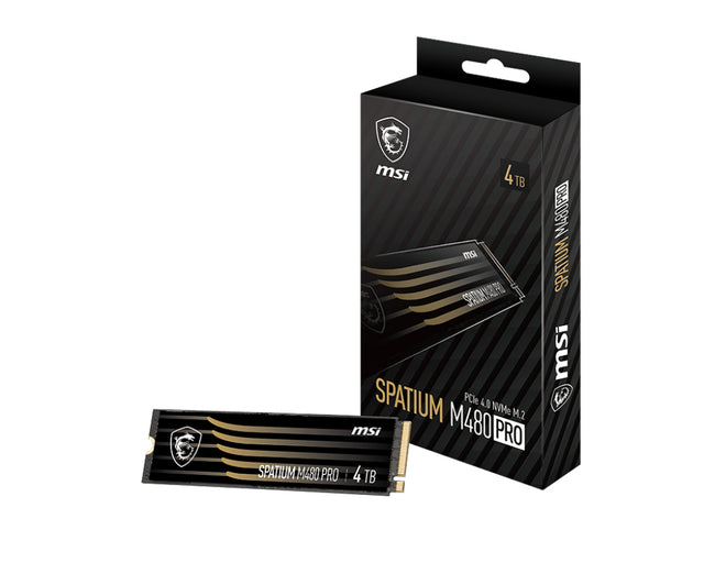 MSI SPATIUM M480 PRO PCIE 4.0 NVME M.2 4TB internal solid state drive PCI Express 4.0 3D NAND