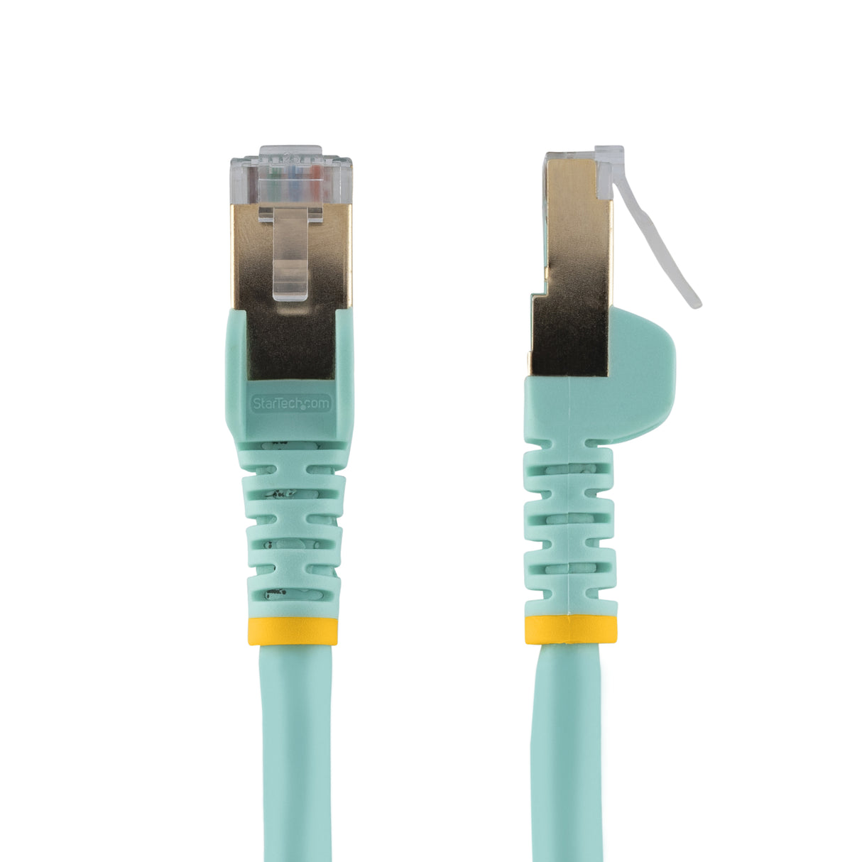 StarTech.com 6 in CAT6a Ethernet Cable - 10 Gigabit Shielded Snagless RJ45 100W PoE Patch Cord - 10GbE STP Network Cable w/Strain Relief - Aqua Individually Tested/Wiring is UL Certified/TIA