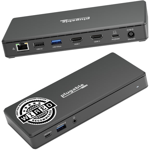 Plugable Technologies UD-MSTH2 laptop dock/port replicator Wired USB 3.2 Gen 2 (3.1 Gen 2) Type-C Black