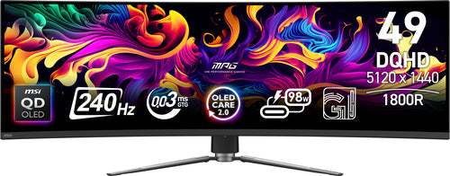 MSI MPG 491CQPX QD-OLED computer monitor 124.5 cm (49") 5120 x 1440 pixels Dual QHD Black