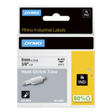 DYMO Rhino Industrial Heat-Shrink Cable Label Tubes | 9 mm x 1.5 m | Black Print on White | for Rhino Label Makers