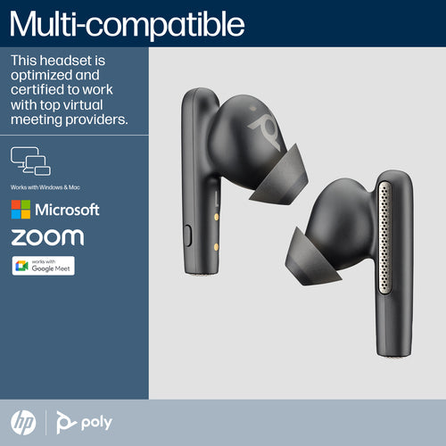 HP Poly Poly Voyager Focus 2 UC Headset +USB-A to USB-C Cable +Charging Stand